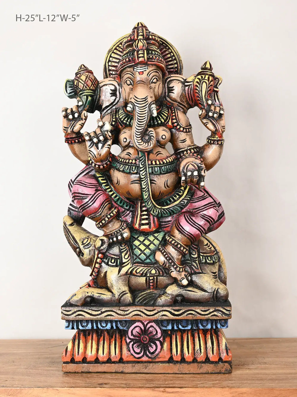 Wooden Lord Ganapathi statue