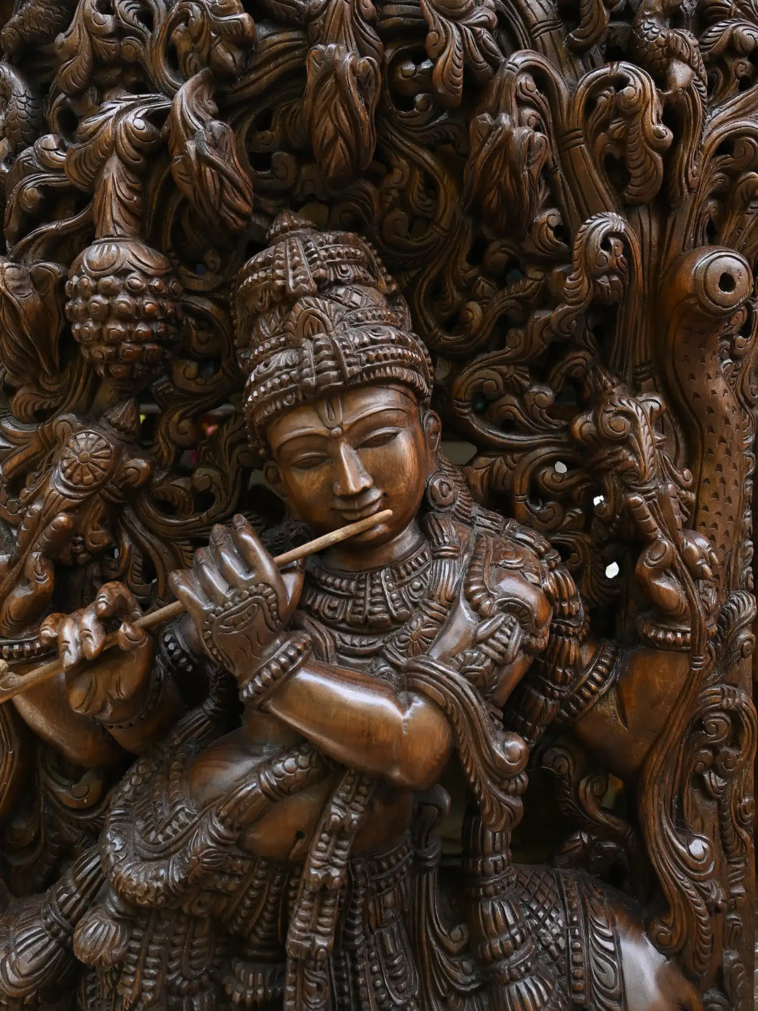 Lord Flute Krishna With Cow Under the Kadamba Tree 74"