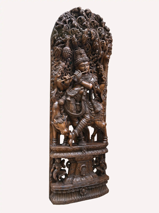 Wooden Lord Krishna Jaliwork