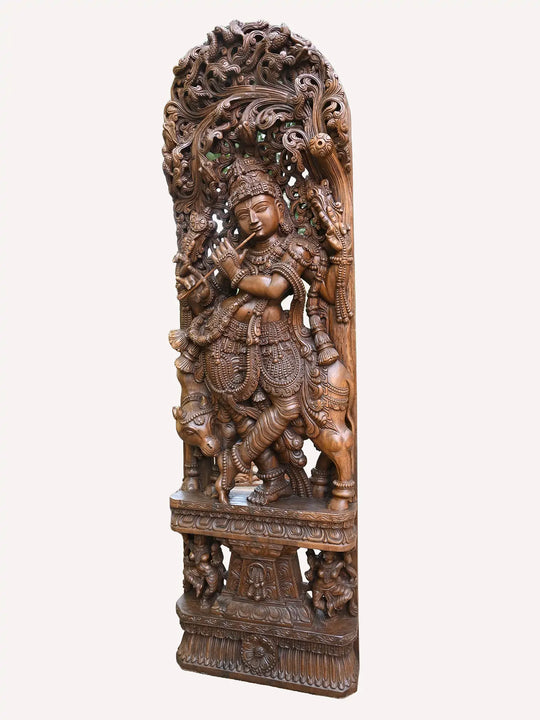 Wooden Lord Krishna Jaliwork