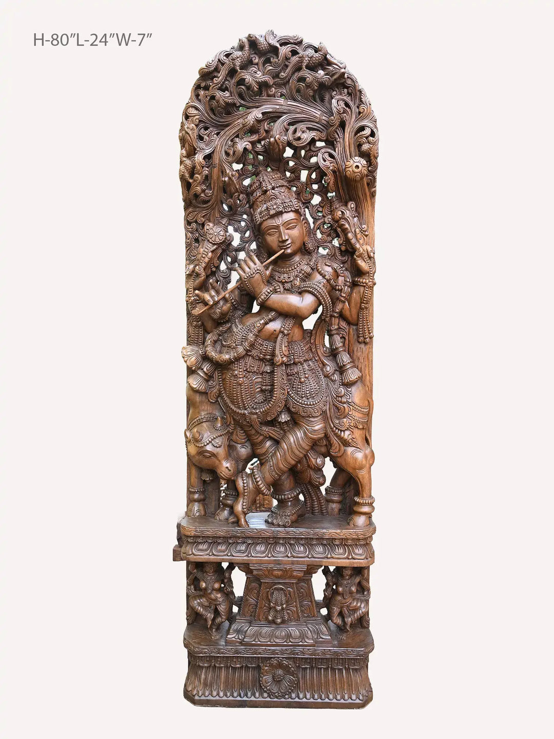 Wooden Lord Krishna Jaliwork