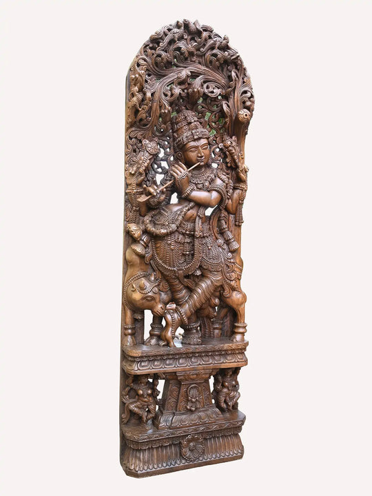 Wooden Lord Krishna Jaliwork