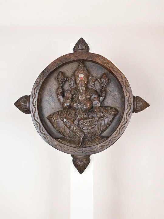 Lord Ganapathi wooden wall frame