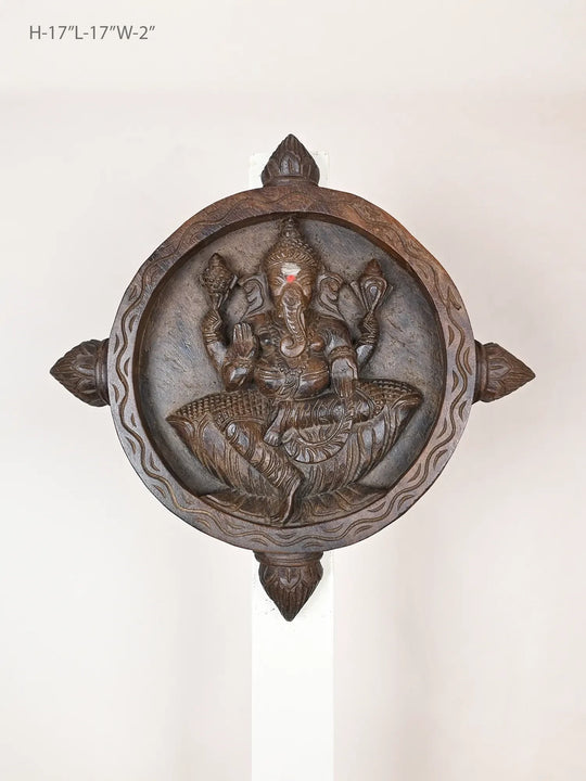 Lord Ganapathi wooden wall frame