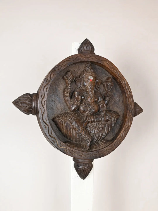 Lord Ganapathi wooden wall frame