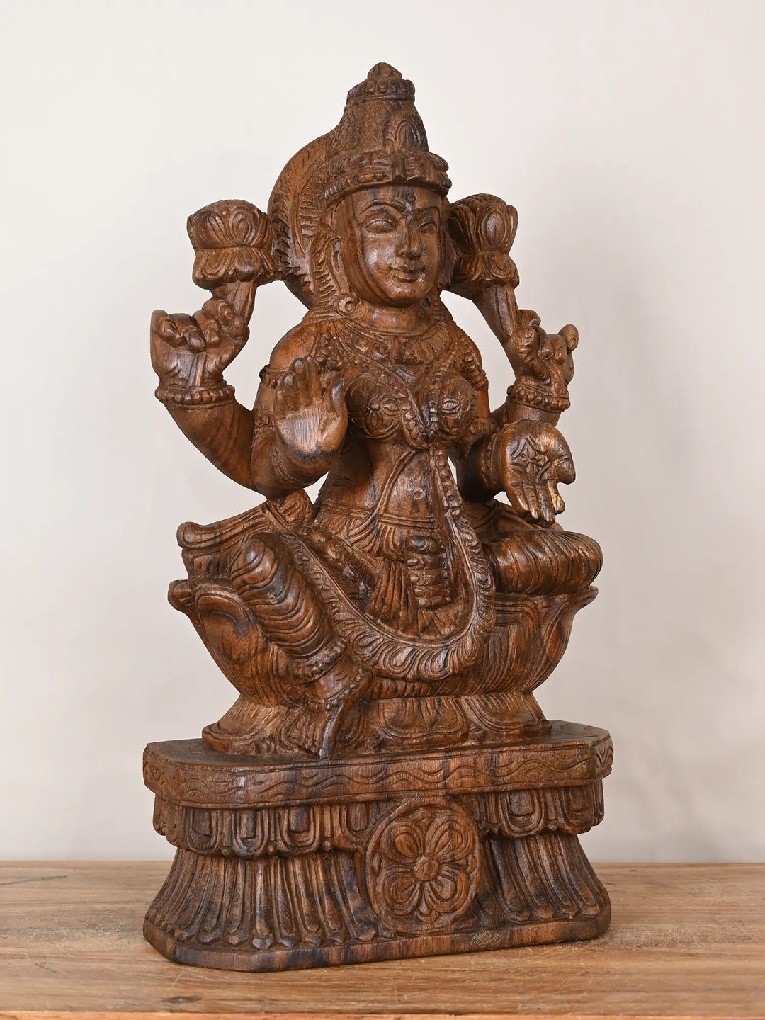 Wooden Lakshmi idol