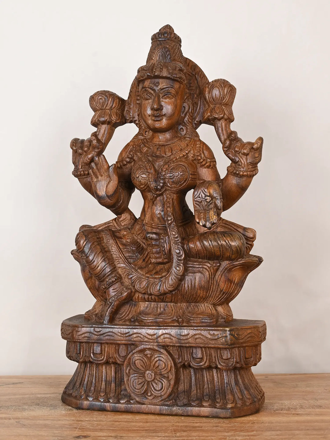 Wooden Lakshmi idol