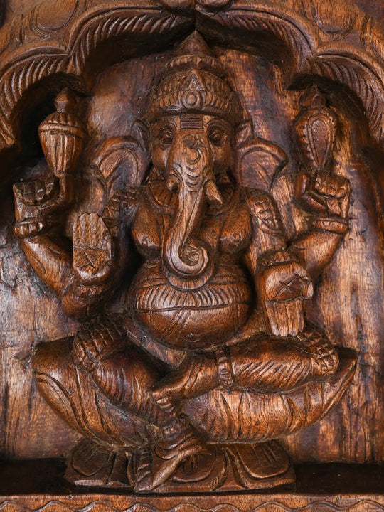 Handcrafted Ganesha Wall Hanging Panel 12"