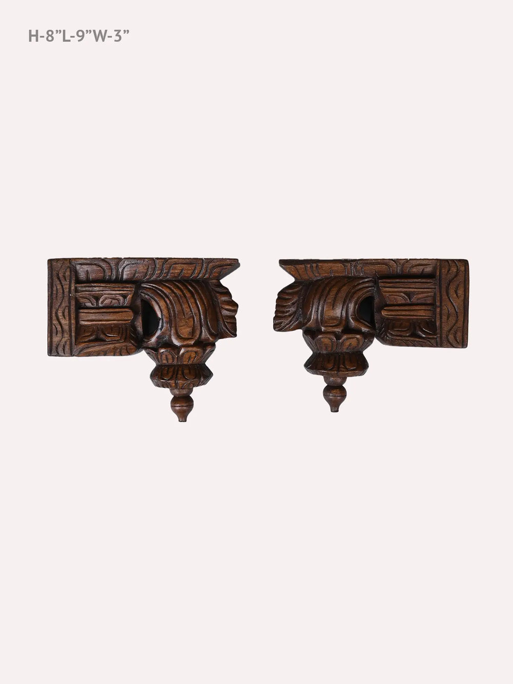 wooden pair of bodhil brackets