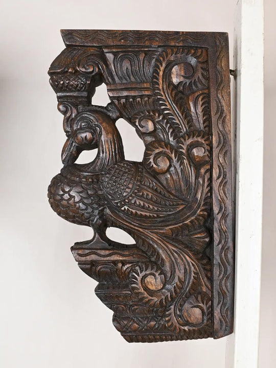 Pair Of Hand- carved Hamsa Wall Braackets 12"
