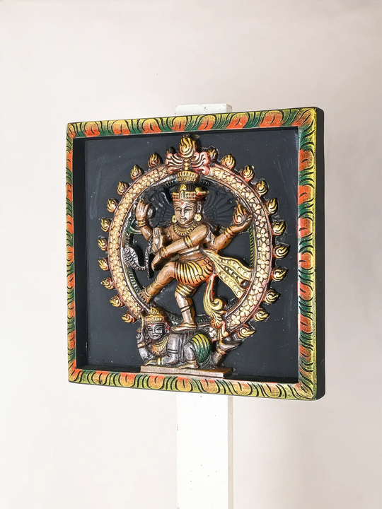 Ananda Tandava Wooden Nataraja wall mount 14"