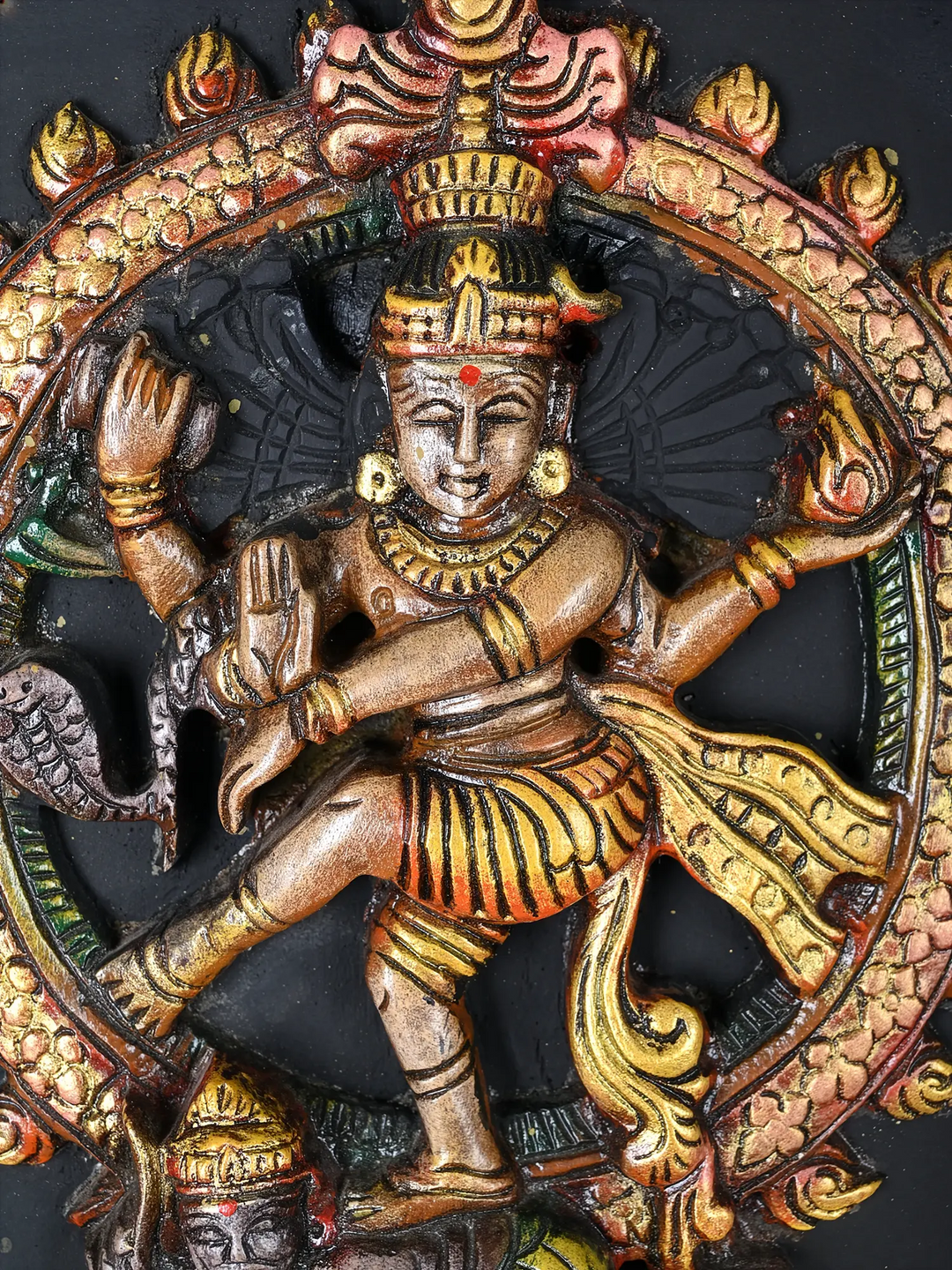 Ananda Tandava Wooden Nataraja wall mount 14"