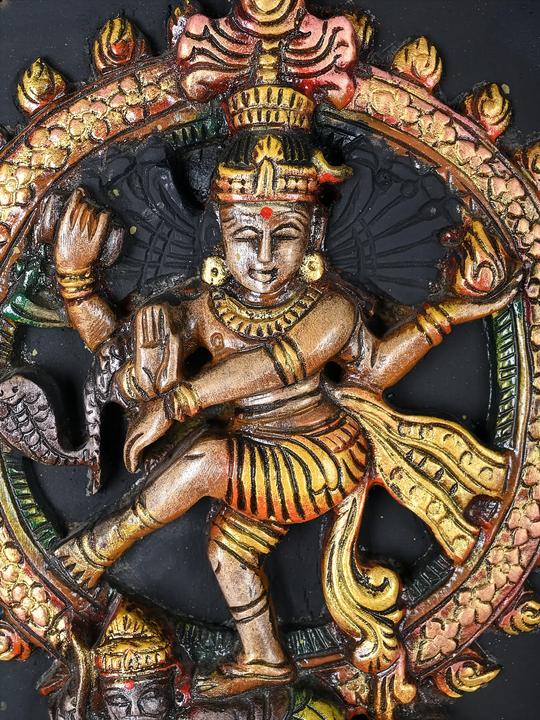 Ananda Tandava Wooden Nataraja wall mount 14"