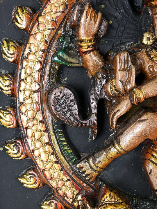 Ananda Tandava Wooden Nataraja wall mount 14"