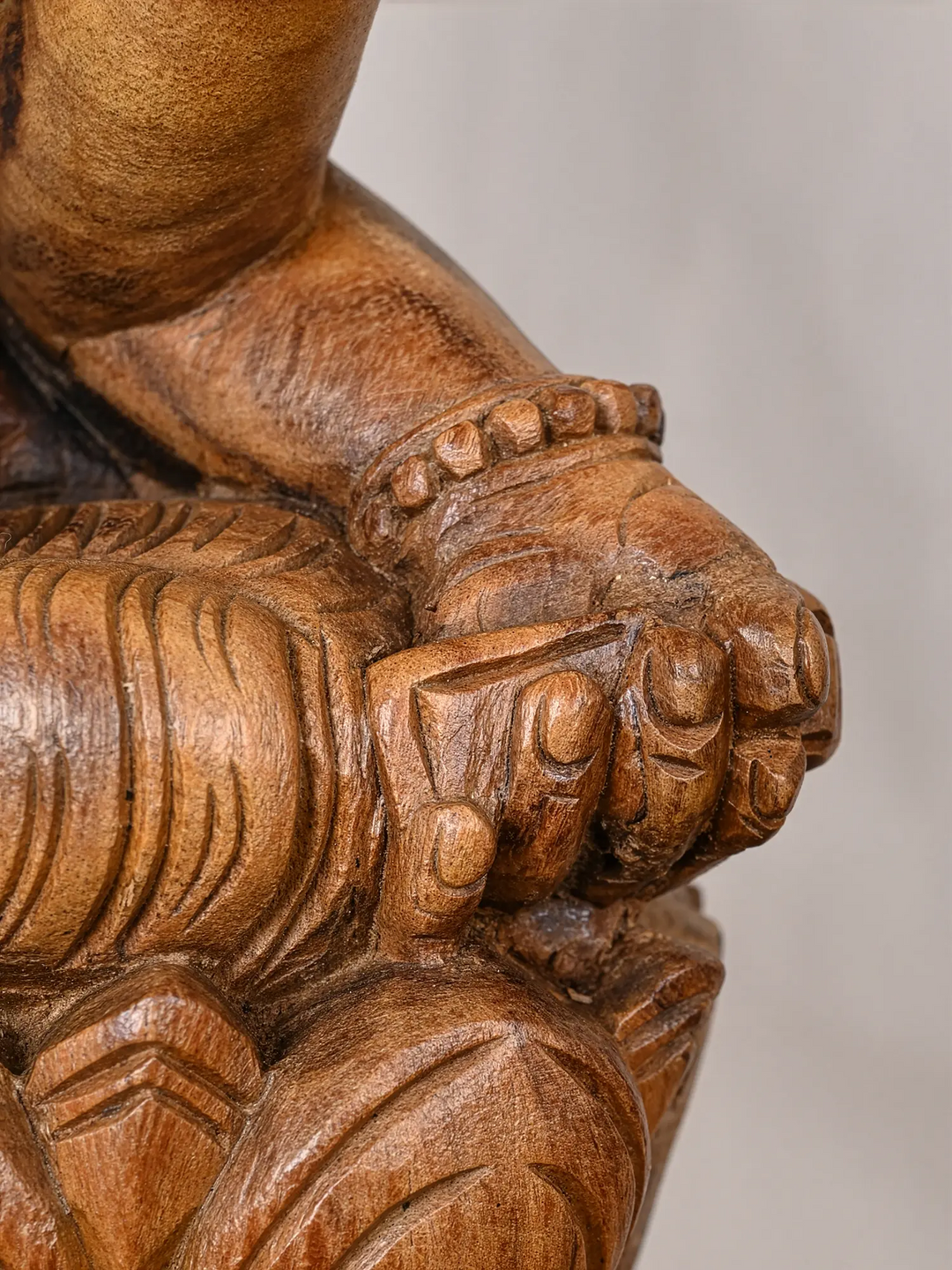 2ft Divine Wooden Saraswati with Veena Statue