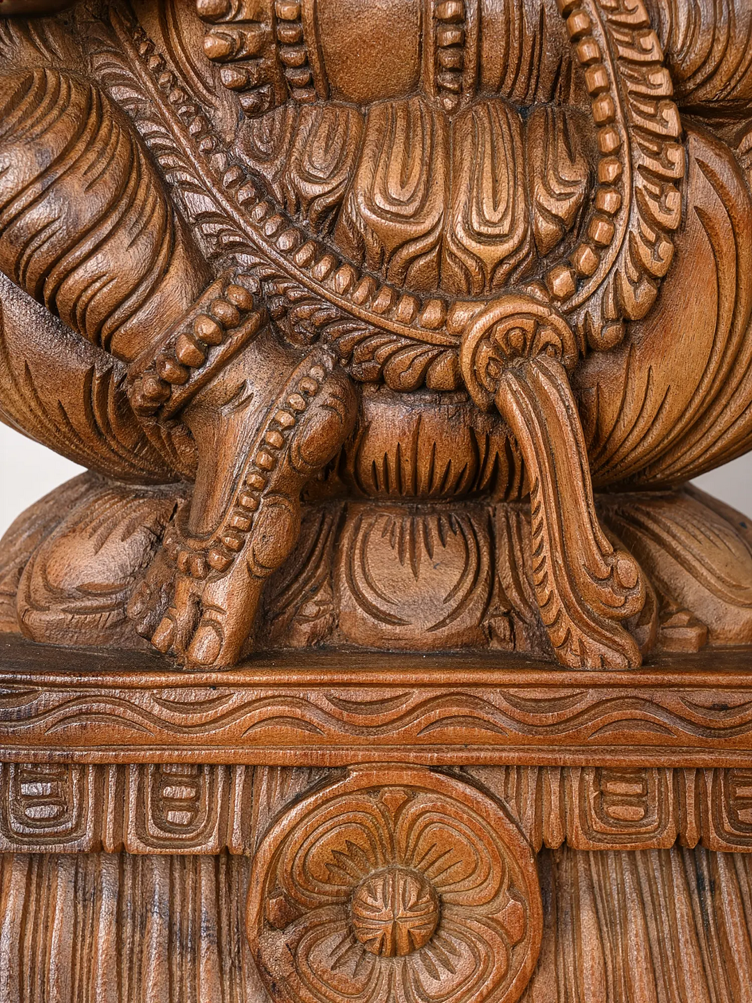 2ft Divine Wooden Saraswati with Veena Statue