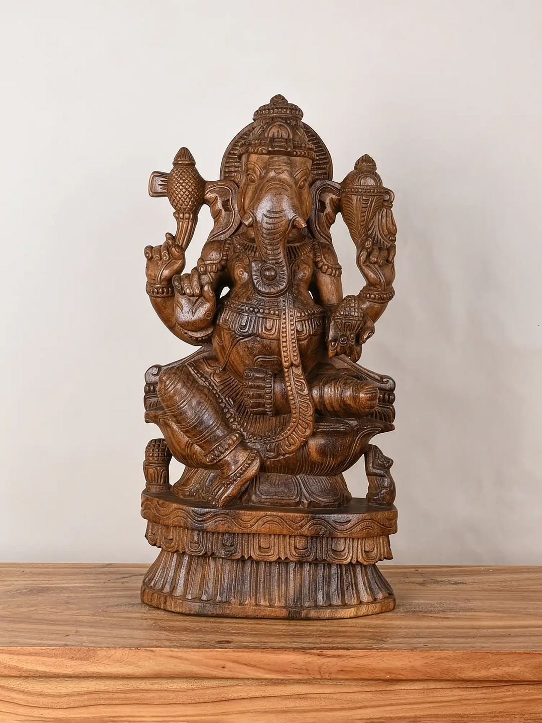 wooden Ganesha Sculpture