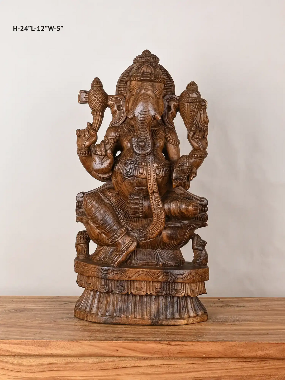 wooden Ganesha Sculpture