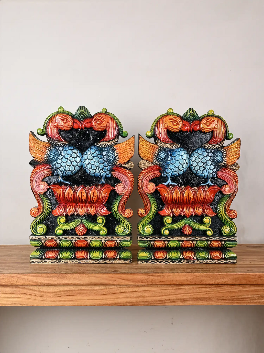 Traditional Twin Annam Wooden Brackets 18"