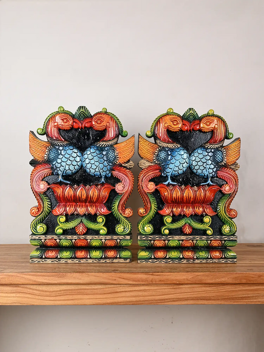 Traditional Twin Annam Wooden Brackets 18"