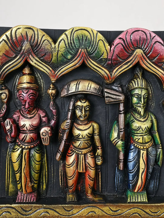 Dasavatar Wall Panel Handmade Horizontal Coloured Artwork 37"