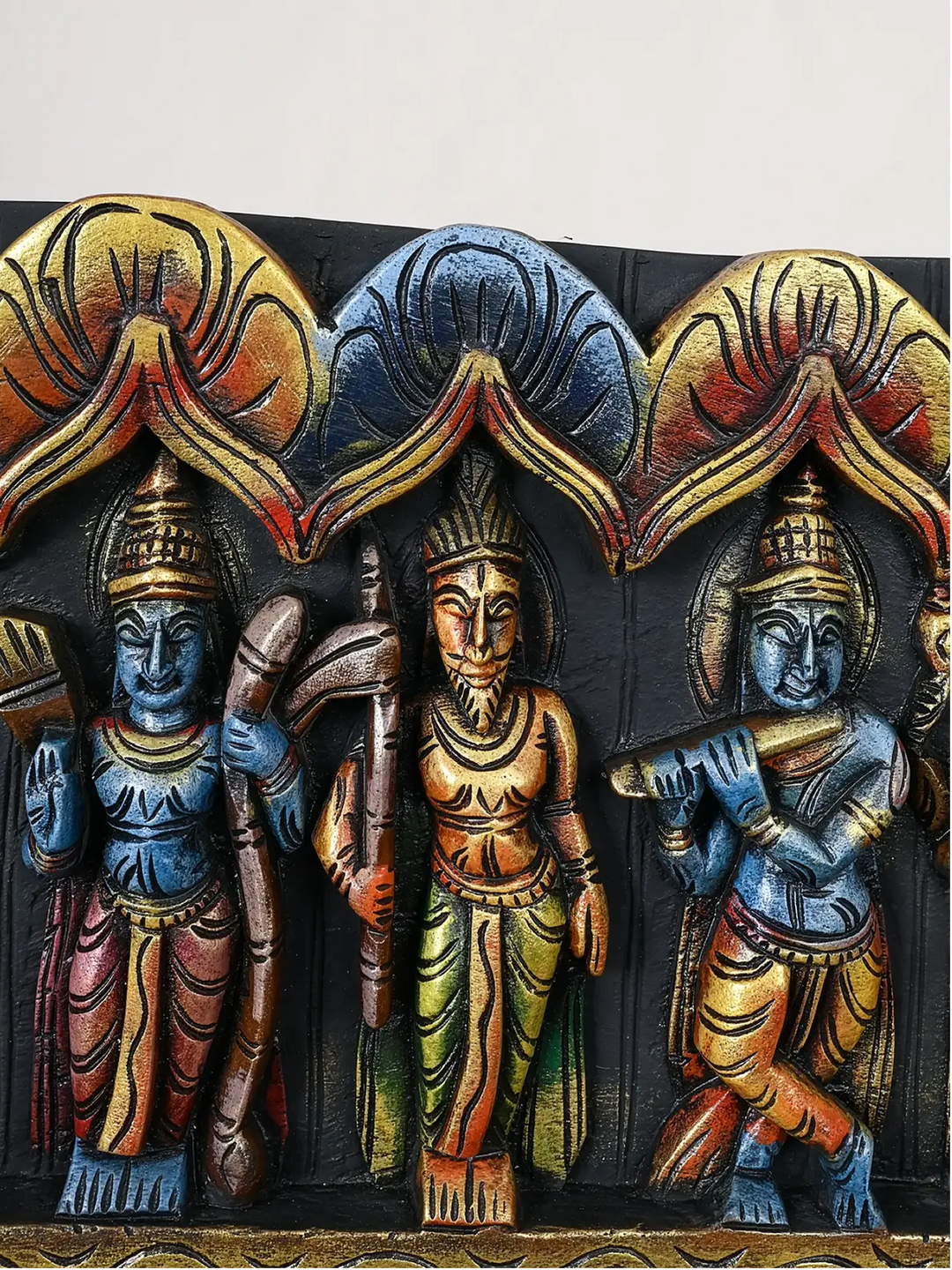 Dasavatar Wall Panel Handmade Horizontal Coloured Artwork 37"