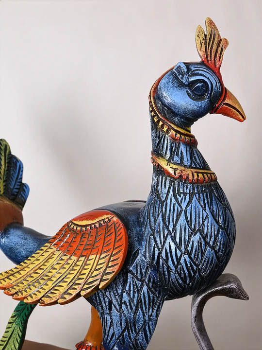 Wooden Lord Murugan’s Mayil Vahanam Decorative Sculpture