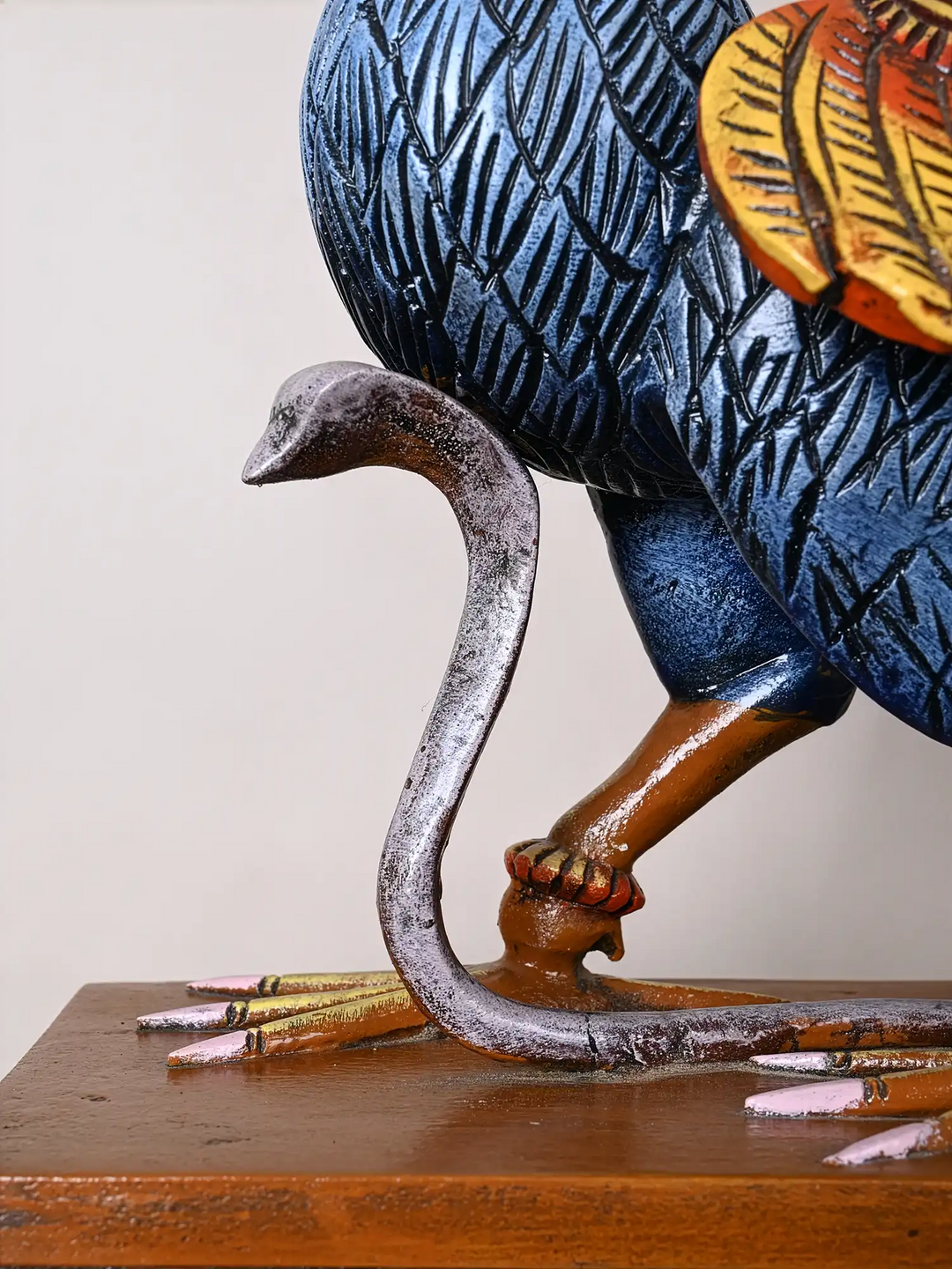 Wooden Lord Murugan’s Mayil Vahanam Decorative Sculpture