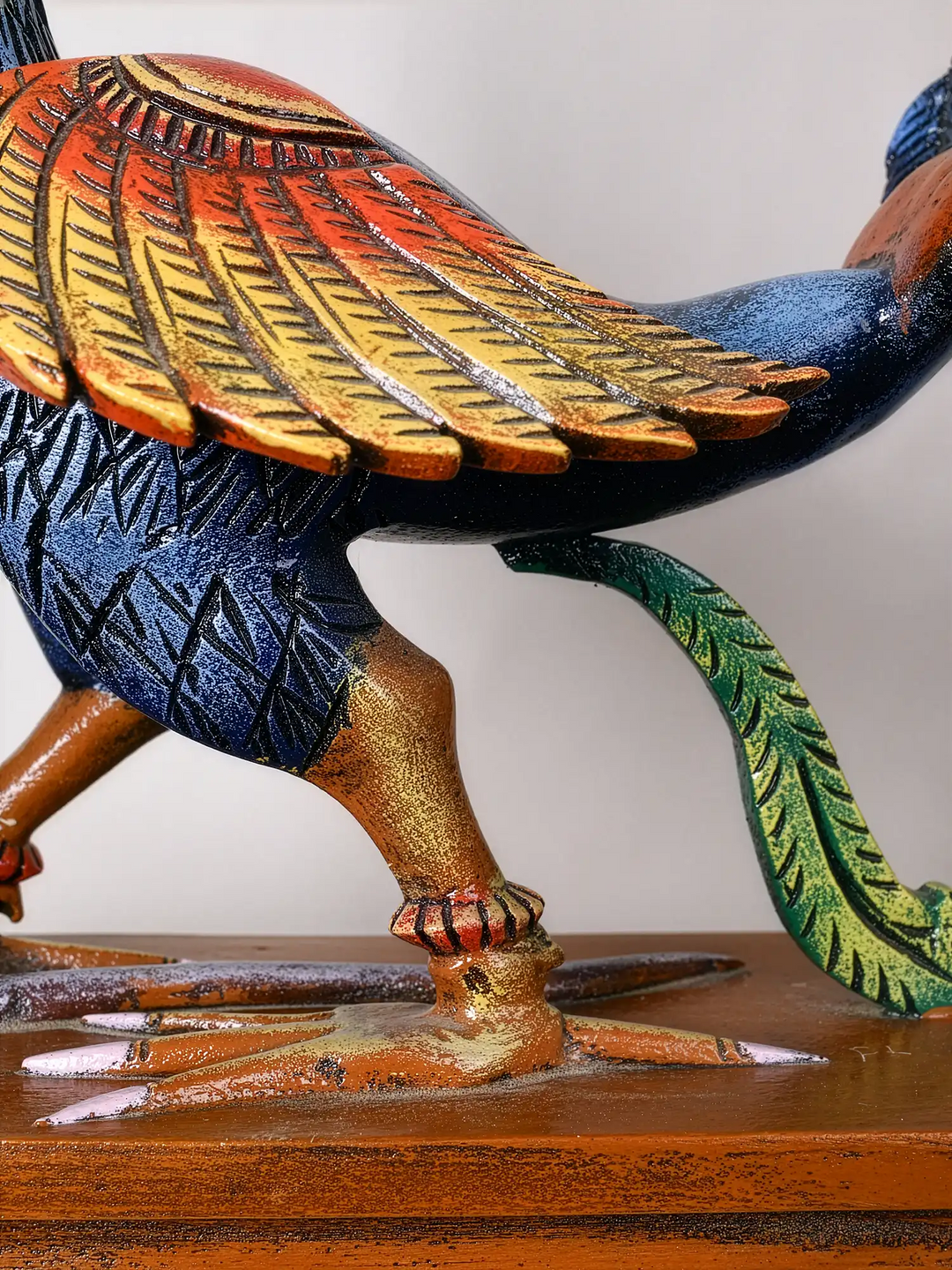 Wooden Lord Murugan’s Mayil Vahanam Decorative Sculpture