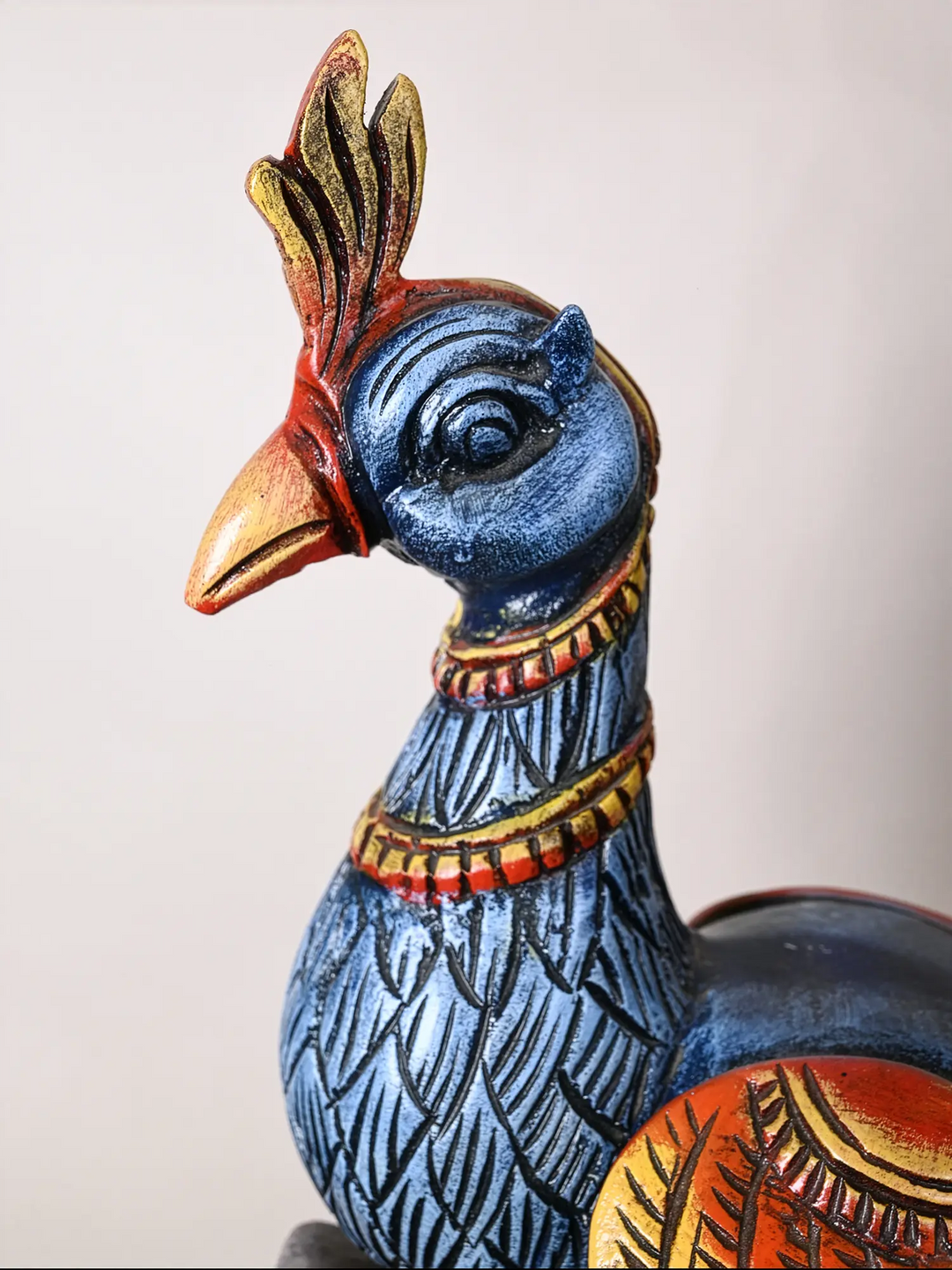 Wooden Lord Murugan’s Mayil Vahanam Decorative Sculpture