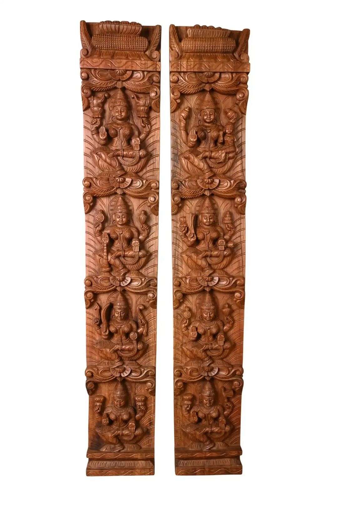 wooden astalakshmi vertical panel