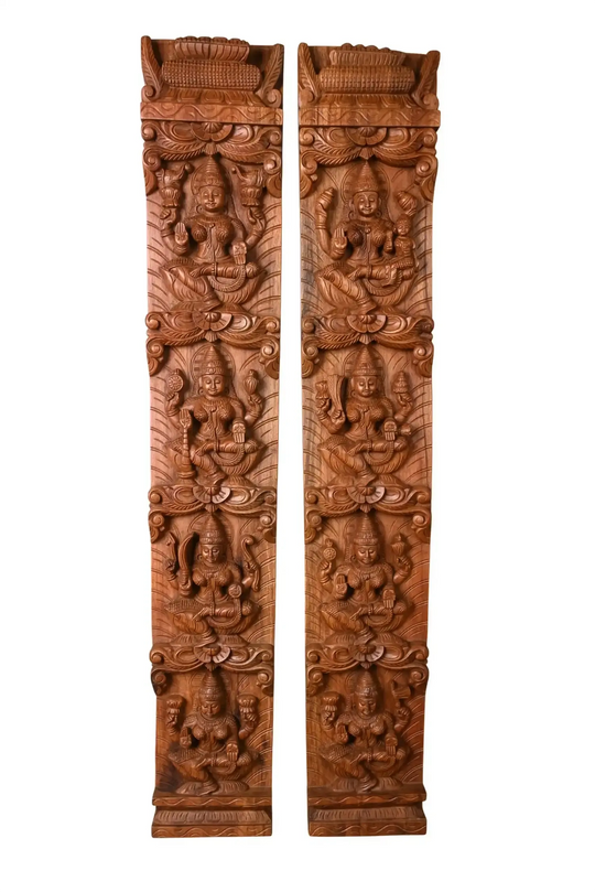wooden astalakshmi vertical panel