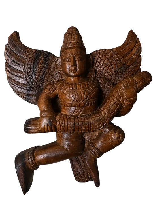 Wooden Auspicious Gandharva Wall Mount Sculptures 9"