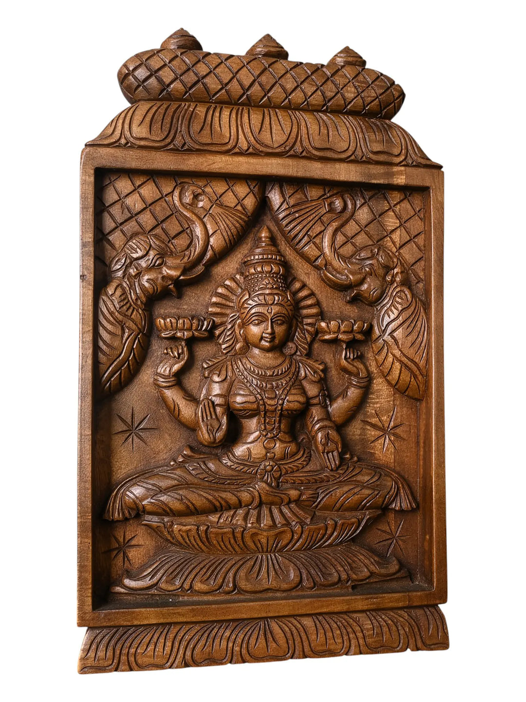 Wooden Gjalakshmi wall mount panel 