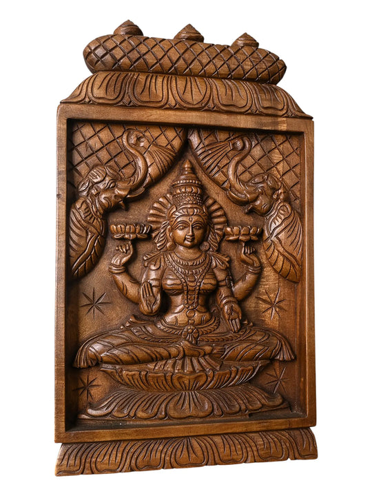 Wooden Gjalakshmi wall mount panel 