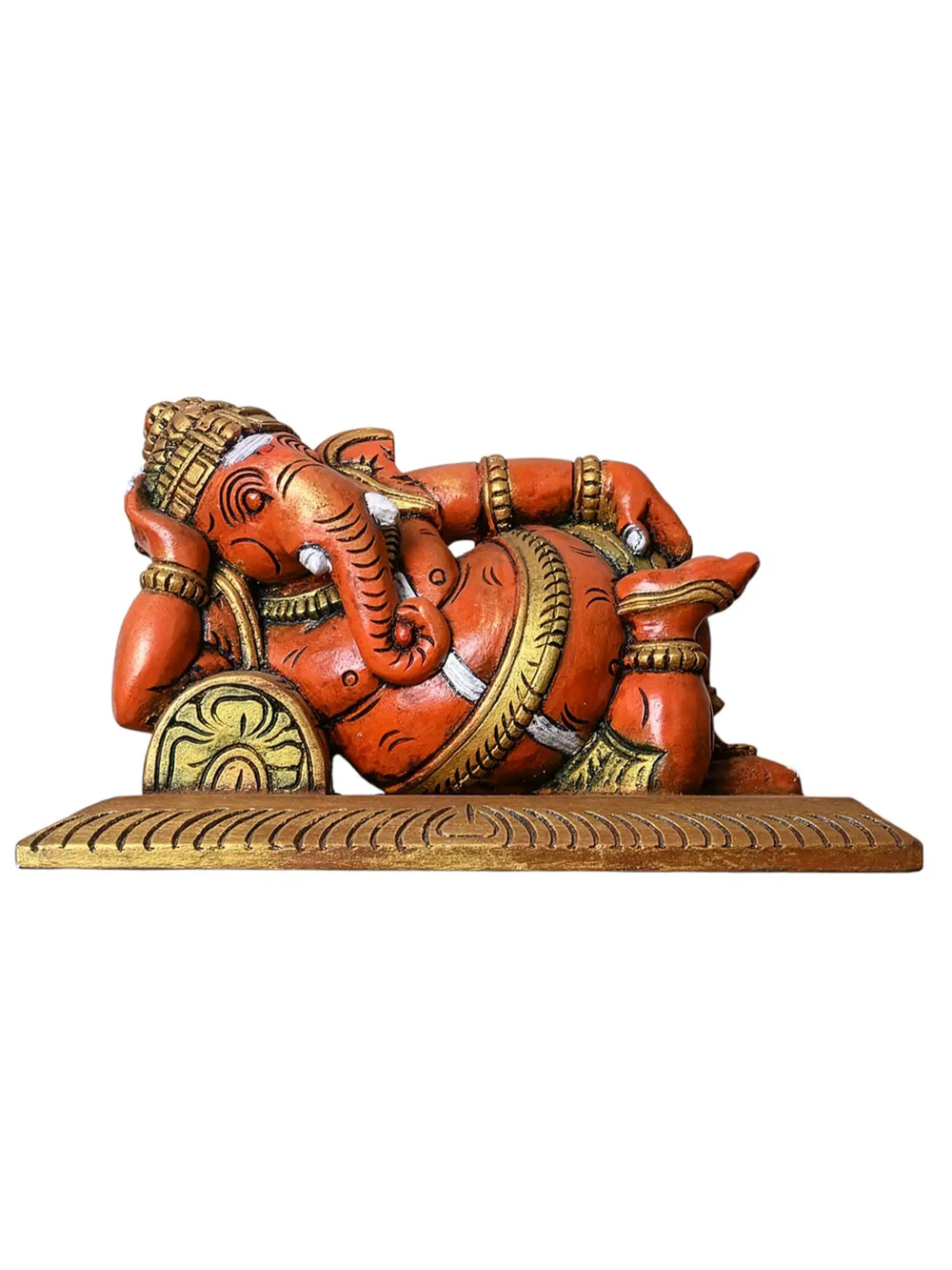 wooden resting ganesh statue