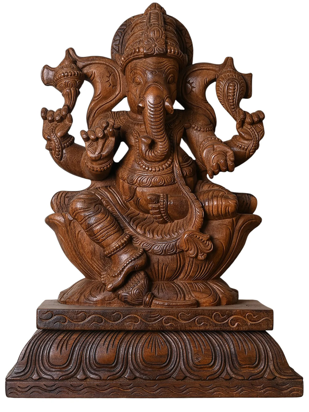 Wooden lord Ganapati idol 24"