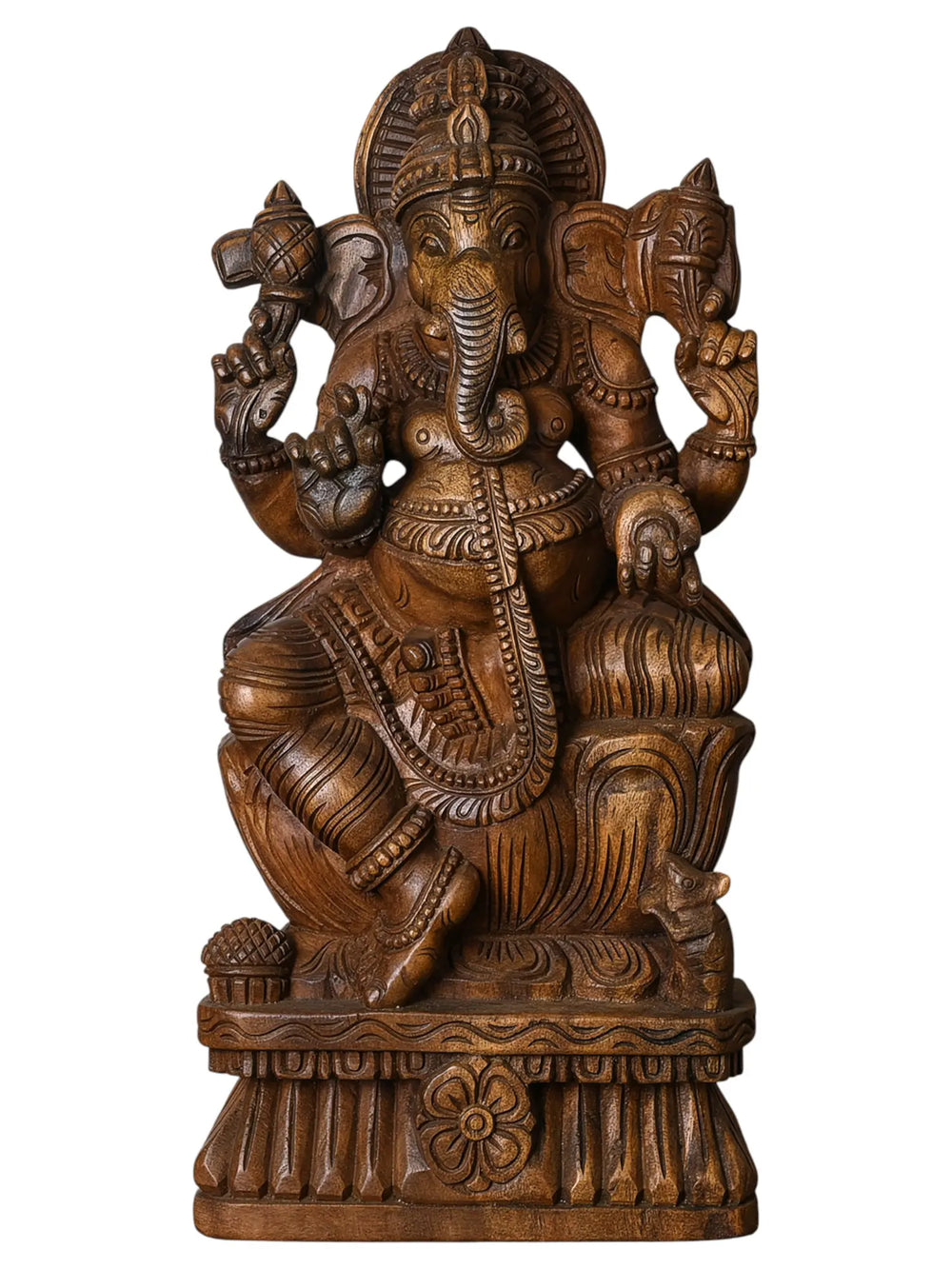 wooden ganapathi statue