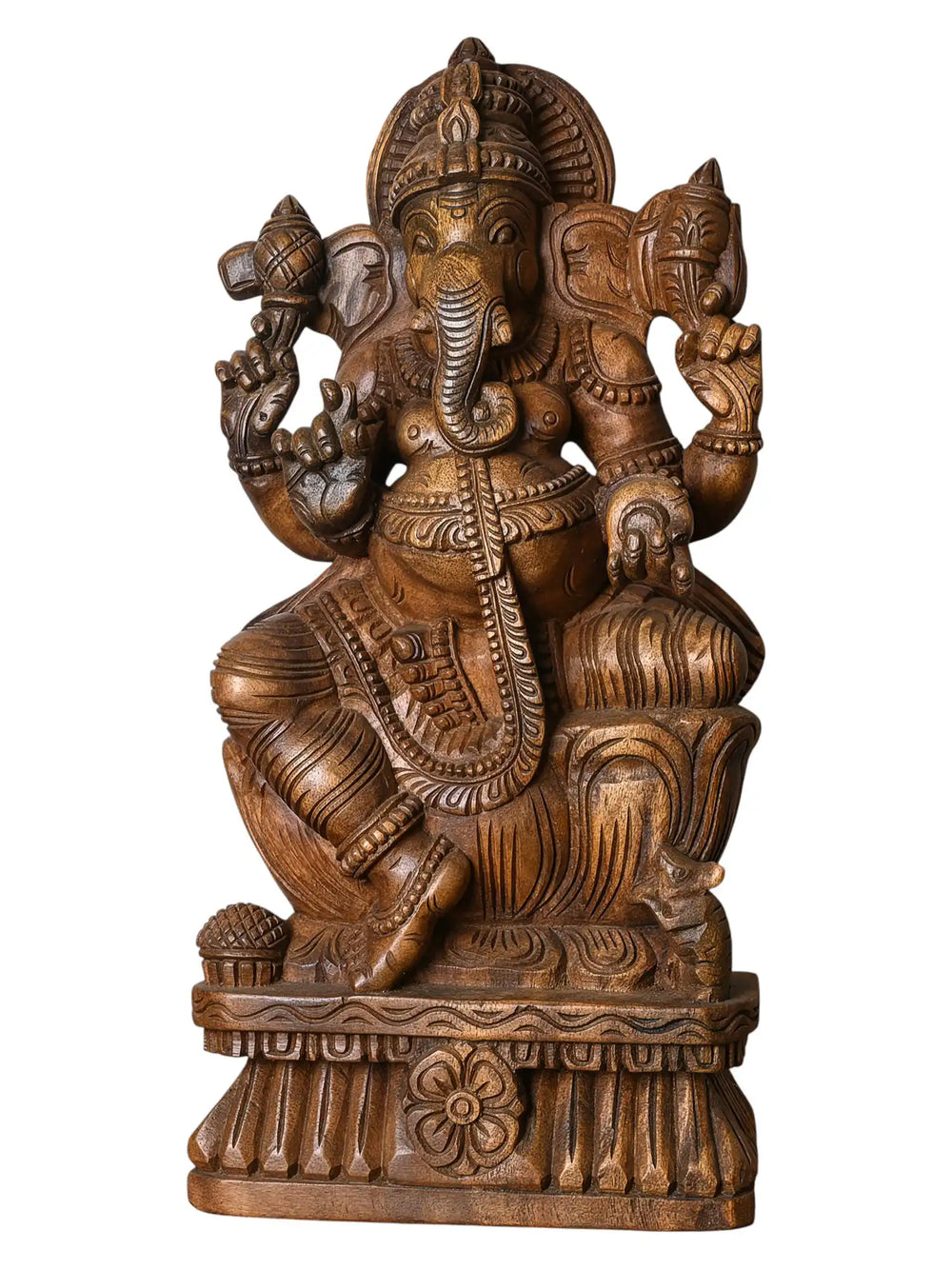 wooden ganapathi statue