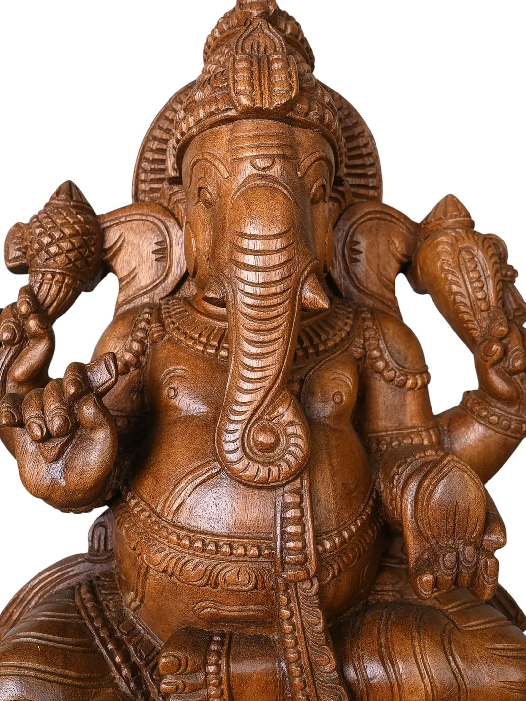 Wooden Statue Of Lord Ganapathi Moorthi 2ft