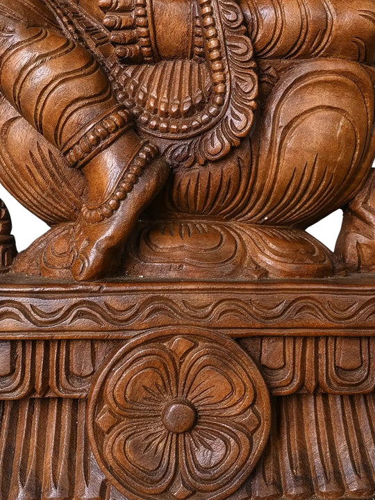 Wooden Statue Of Lord Ganapathi Moorthi 2ft