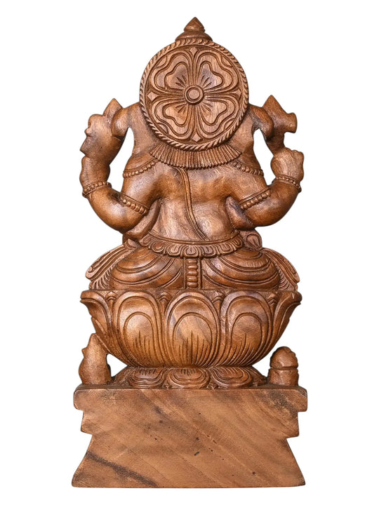 Wooden Statue Of Lord Ganapathi Moorthi 2ft