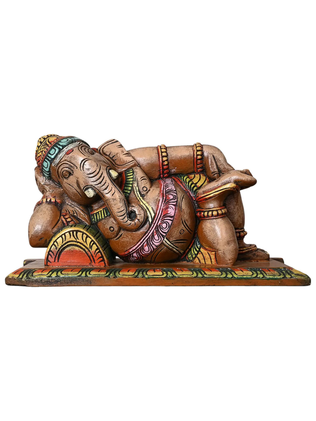 wooden reclining ganeh statue