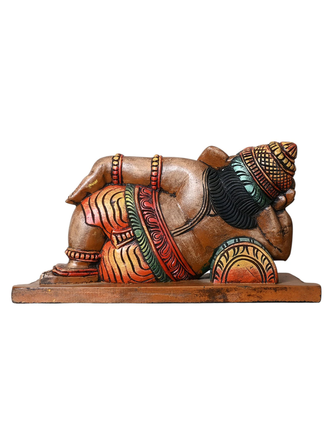 Statue Of Wooden Lord ganesha in resting posture 12"