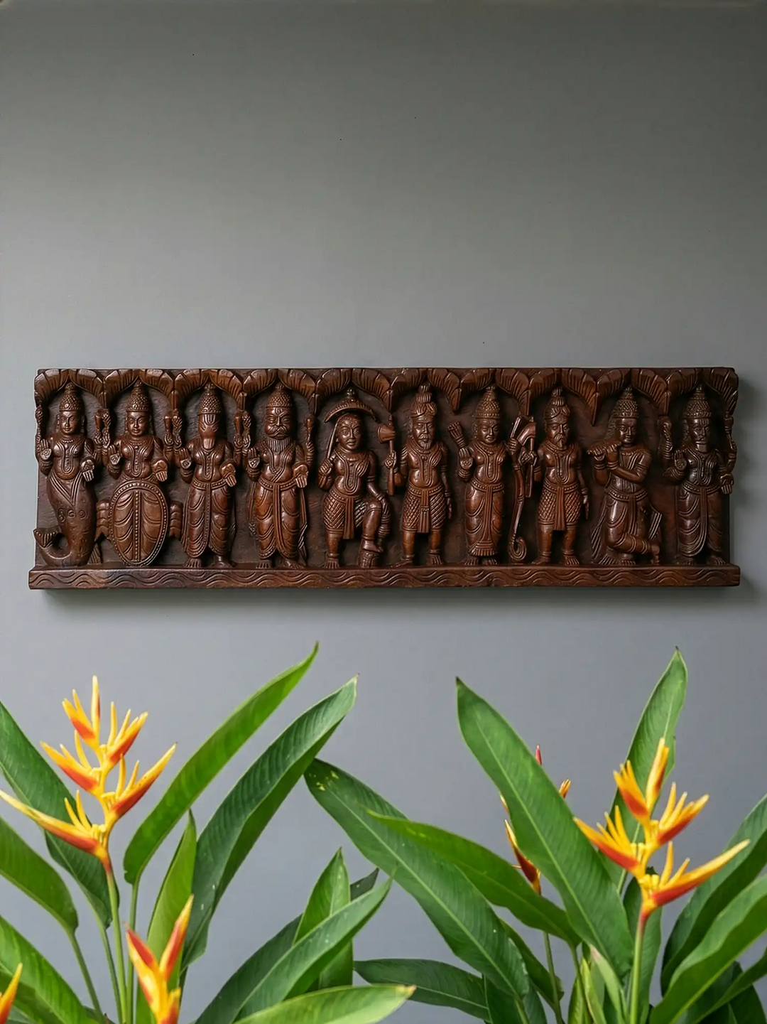 Dashavatara Wooden Wall Panel 37"