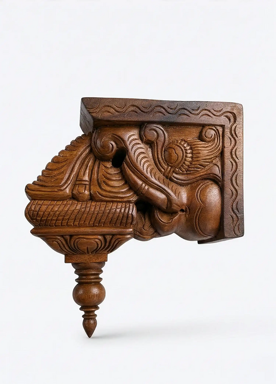 Decorative Wooden Yaali Face Corbel for Interiors 9"