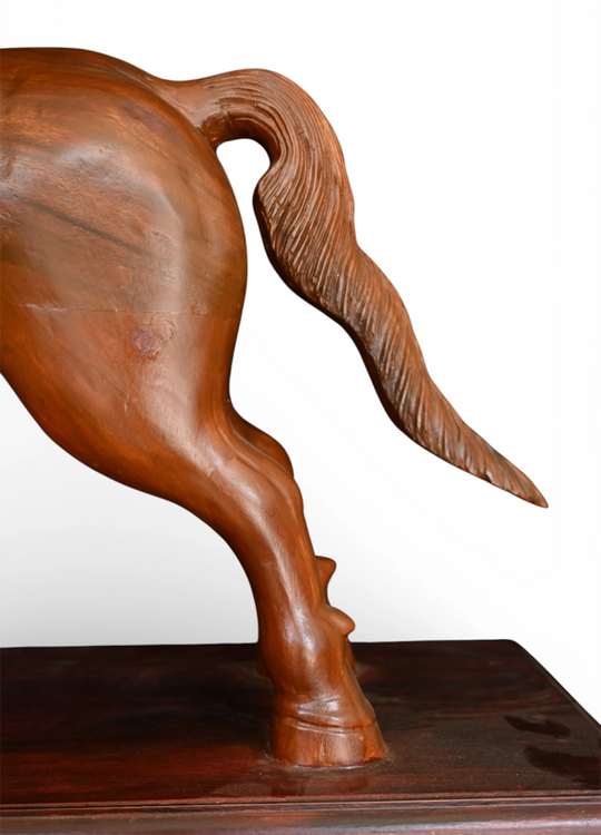 Wooden horse sculpture