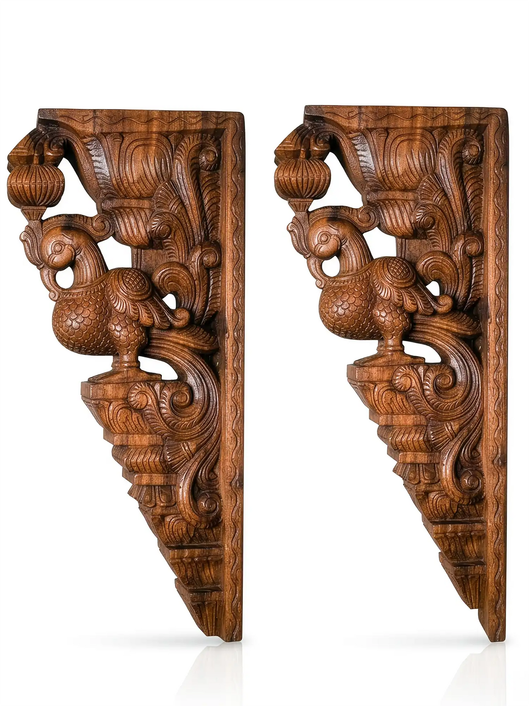 Artistic Wooden Hand crafted Hamsa(Annam) Wall mount Brackets(pair) 24"