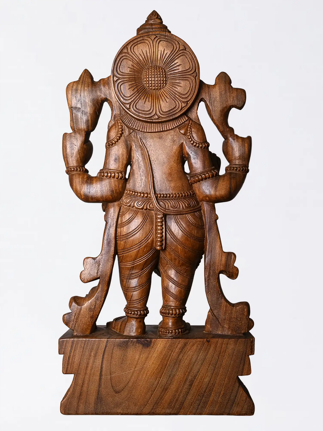 Wooden Lord Ganesha Sculpture with Intricate Carving 30"