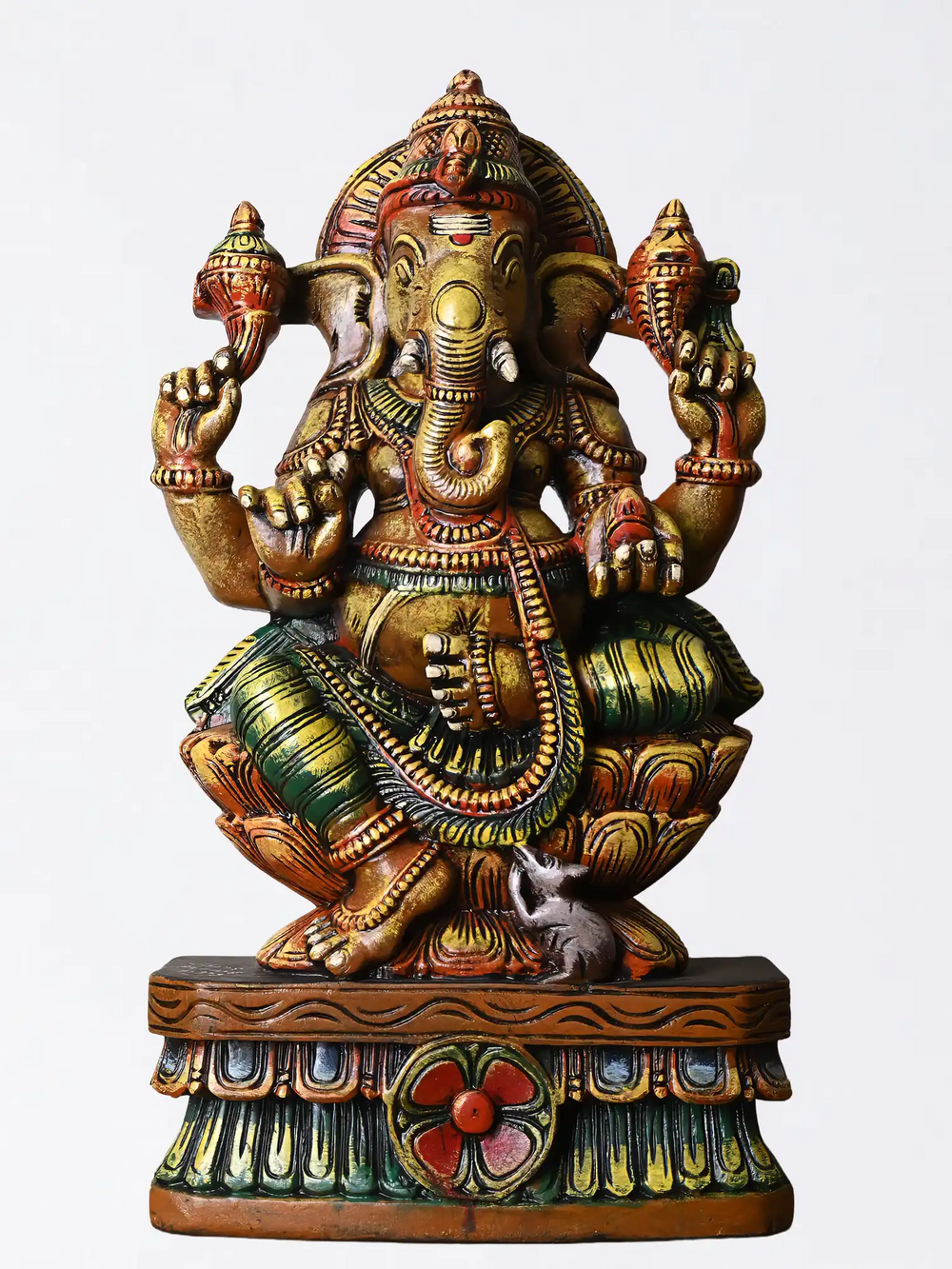 Handcrafted Wooden Ganesha Sculpture